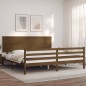 vidaXL Estructura cama y cabecero madera maciza marrón miel 200x200 cm
