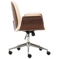 vidaXL Silla de oficina de madera curvada y cuero sintético crema vidaXL Silla de oficina de madera curvada y cuero sintético crema
