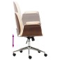 vidaXL Silla de oficina de madera curvada y cuero sintético crema vidaXL Silla de oficina de madera curvada y cuero sintético crema