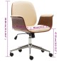 vidaXL Silla de oficina de madera curvada y cuero sintético crema vidaXL Silla de oficina de madera curvada y cuero sintético crema