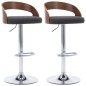 vidaXL Taburetes cocina 2 unidades tela y madera curvada gris oscuro vidaXL Taburetes cocina 2 unidades tela y madera curvada gris oscuro