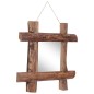 vidaXL Espejo de troncos de madera maciza reciclada natural 50x50 cm vidaXL Espejo de troncos de madera maciza reciclada natural 50x50 cm