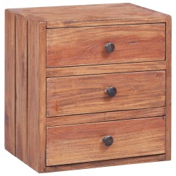 vidaXL Mesita de noche 3 cajones madera maciza reciclada 35x25x35 cm