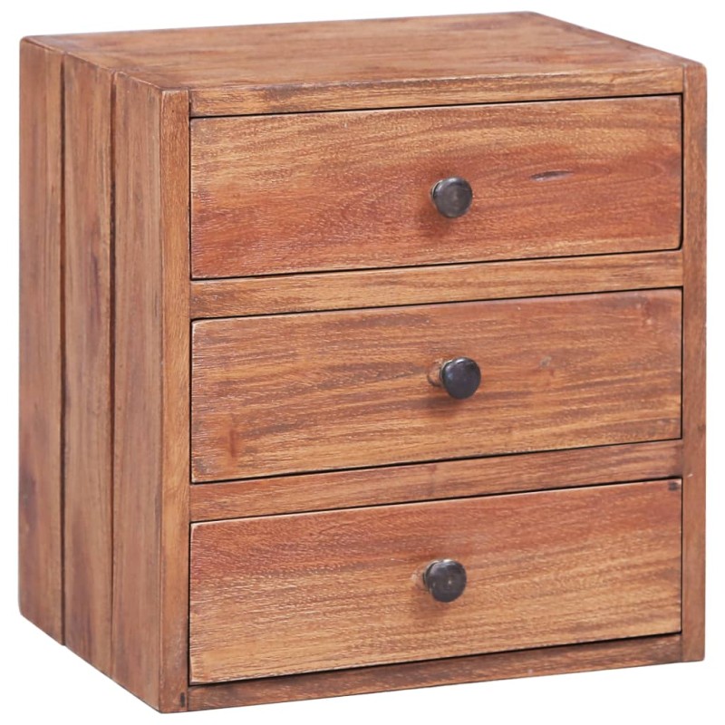 vidaXL Mesita de noche 3 cajones madera maciza reciclada 35x25x35 cm vidaXL Mesita de noche 3 cajones madera maciza reciclada 35x25x35 cm