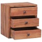 vidaXL Mesita de noche 3 cajones madera maciza reciclada 35x25x35 cm vidaXL Mesita de noche 3 cajones madera maciza reciclada 35x25x35 cm