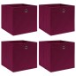 vidaXL Cajas de almacenaje 4 uds tela rojo oscuro 32x32x32 cm vidaXL Cajas de almacenaje 4 uds tela rojo oscuro 32x32x32 cm