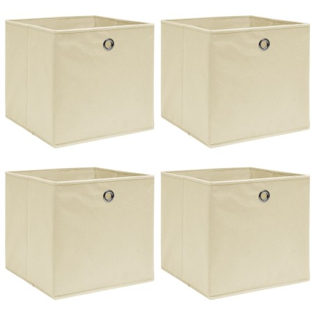vidaXL Cajas de almacenaje 4 uds tela color rema 32x32x32 cm