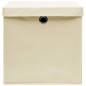 vidaXL Cajas de almacenaje con tapas 10 uds tela crema 32x32x32 cm vidaXL Cajas de almacenaje con tapas 10 uds tela crema 32x32x32 cm