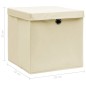 vidaXL Cajas de almacenaje con tapas 10 uds tela crema 32x32x32 cm vidaXL Cajas de almacenaje con tapas 10 uds tela crema 32x32x32 cm