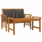 vidaXL Muebles jardín 2 pzas con cojines gris oscuro de madera maciza vidaXL Muebles jardín 2 pzas con cojines gris oscuro de madera maciza