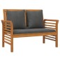 vidaXL Muebles jardín 2 pzas con cojines gris oscuro de madera maciza vidaXL Muebles jardín 2 pzas con cojines gris oscuro de madera maciza