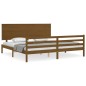 vidaXL Estructura cama y cabecero madera maciza marrón miel 200x200 cm