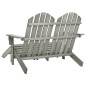 vidaXL Otomana Adirondack de jardín 2 plazas madera de abeto gris vidaXL Otomana Adirondack de jardín 2 plazas madera de abeto gris