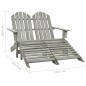 vidaXL Otomana Adirondack de jardín 2 plazas madera de abeto gris vidaXL Otomana Adirondack de jardín 2 plazas madera de abeto gris