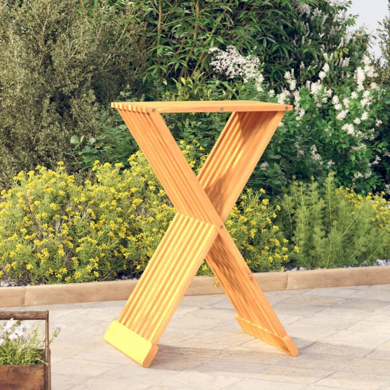 vidaXL Taburete plegable madera maciza de teca 40x32,5x70 cm vidaXL Taburete plegable madera maciza de teca 40x32,5x70 cm