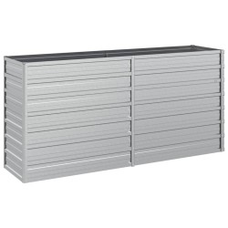 vidaXL Arriate de acero galvanizado plateado 160x40x77 cm