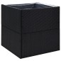 vidaXL Jardinera de ratán sintético negra 80x80x80 cm vidaXL Jardinera de ratán sintético negra 80x80x80 cm