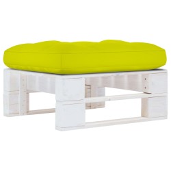 vidaXL Otomana de jardín de palets madera de pino impregnada blanca