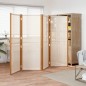 vidaXL Biombo divisor de 4 paneles blanco crema 280x180 cm vidaXL Biombo divisor de 4 paneles blanco crema 280x180 cm