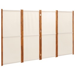 vidaXL Biombo divisor de 4 paneles blanco crema 280x180 cm