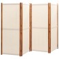 vidaXL Biombo divisor de 4 paneles blanco crema 280x180 cm vidaXL Biombo divisor de 4 paneles blanco crema 280x180 cm