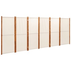 vidaXL Biombo divisor de 6 paneles blanco crema 420x180 cm
