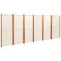 vidaXL Biombo divisor de 6 paneles blanco crema 420x180 cm vidaXL Biombo divisor de 6 paneles blanco crema 420x180 cm