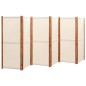 vidaXL Biombo divisor de 6 paneles blanco crema 420x180 cm vidaXL Biombo divisor de 6 paneles blanco crema 420x180 cm