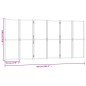 vidaXL Biombo divisor de 6 paneles blanco crema 420x180 cm vidaXL Biombo divisor de 6 paneles blanco crema 420x180 cm
