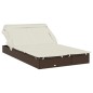 vidaXL Tumbona 2 personas toldo plegable ratán PE marrón 213x118x97 cm vidaXL Tumbona 2 personas toldo plegable ratán PE marrón 213x118x97 cm
