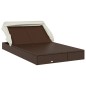 vidaXL Tumbona 2 personas toldo plegable ratán PE marrón 213x118x97 cm vidaXL Tumbona 2 personas toldo plegable ratán PE marrón 213x118x97 cm