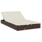 vidaXL Tumbona 2 personas toldo plegable ratán PE marrón 213x118x97 cm vidaXL Tumbona 2 personas toldo plegable ratán PE marrón 213x118x97 cm