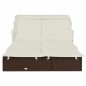 vidaXL Tumbona 2 personas toldo plegable ratán PE marrón 213x118x97 cm vidaXL Tumbona 2 personas toldo plegable ratán PE marrón 213x118x97 cm