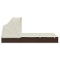 vidaXL Tumbona 2 personas toldo plegable ratán PE marrón 213x118x97 cm vidaXL Tumbona 2 personas toldo plegable ratán PE marrón 213x118x97 cm