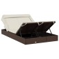 vidaXL Tumbona 2 personas toldo plegable ratán PE marrón 213x118x97 cm vidaXL Tumbona 2 personas toldo plegable ratán PE marrón 213x118x97 cm
