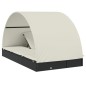 vidaXL Tumbona 2 personas toldo redondo ratán PE negro 211x112x140 cm vidaXL Tumbona 2 personas toldo redondo ratán PE negro 211x112x140 cm