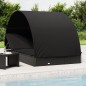 vidaXL Tumbona 2 personas toldo redondo ratán PE negra 211x112x140 cm vidaXL Tumbona 2 personas toldo redondo ratán PE negra 211x112x140 cm