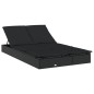 vidaXL Tumbona 2 personas toldo redondo ratán PE negra 211x112x140 cm vidaXL Tumbona 2 personas toldo redondo ratán PE negra 211x112x140 cm