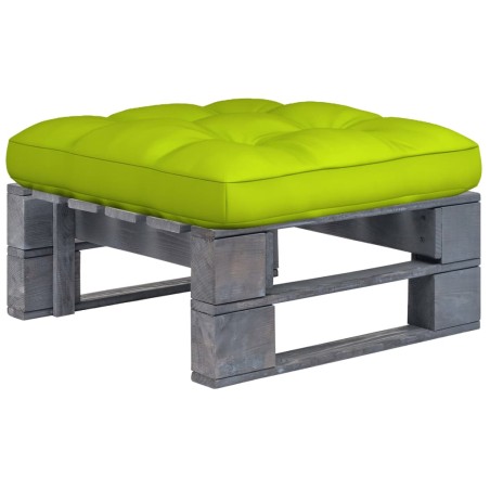 vidaXL Otomana de jardín de palets madera de pino impregnada gris