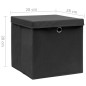 vidaXL Cajas de almacenaje con tapas 10 uds negro 28x28x28 cm vidaXL Cajas de almacenaje con tapas 10 uds negro 28x28x28 cm