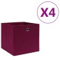 vidaXL Caja de almacenaje 4 uds tela no tejida rojo oscuro 28x28x28 cm vidaXL Caja de almacenaje 4 uds tela no tejida rojo oscuro 28x28x28 cm