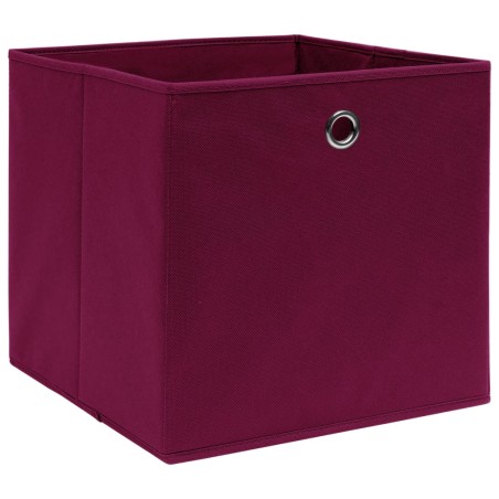 vidaXL Caja de almacenaje 4 uds tela no tejida rojo oscuro 28x28x28 cm