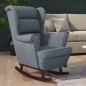 vidaXL Silla mecedora patas de madera de caucho terciopelo gris oscuro vidaXL Silla mecedora patas de madera de caucho terciopelo gris oscuro