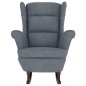 vidaXL Silla mecedora patas de madera de caucho terciopelo gris oscuro vidaXL Silla mecedora patas de madera de caucho terciopelo gris oscuro