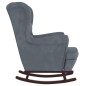vidaXL Silla mecedora patas de madera de caucho terciopelo gris oscuro vidaXL Silla mecedora patas de madera de caucho terciopelo gris oscuro