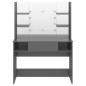 vidaXL Tocador de maquillaje luces LED MDF gris brillo 100x40x135 cm vidaXL Tocador de maquillaje luces LED MDF gris brillo 100x40x135 cm