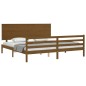 vidaXL Estructura cama y cabecero madera maciza marrón miel 200x200 cm