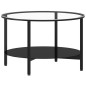 vidaXL Mesa de centro vidrio templado negro y transparente 70 cm vidaXL Mesa de centro vidrio templado negro y transparente 70 cm