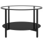 vidaXL Mesa de centro vidrio templado negro y transparente 70 cm vidaXL Mesa de centro vidrio templado negro y transparente 70 cm