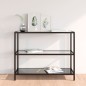 vidaXL Estantería transparente y negro de vidrio templado 100x36x90 cm vidaXL Estantería transparente y negro de vidrio templado 100x36x90 cm
